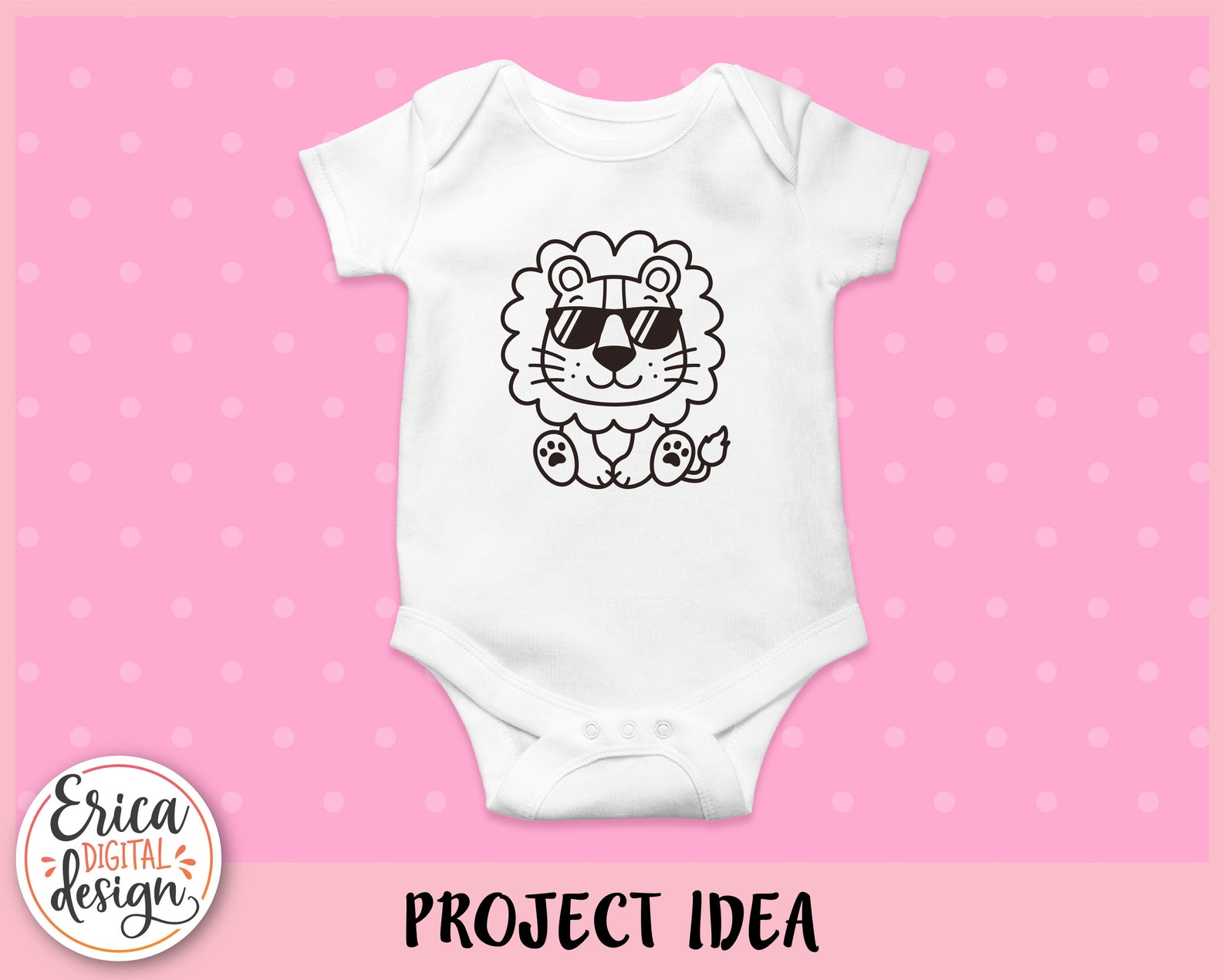 Cute Lion With Sunglasses Outline SVG Cut File for Cricut Silhouette ...