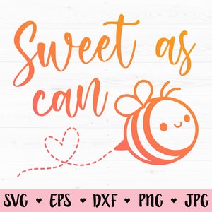 Sweet Baby Bee SVG Dolce come può essere tagliato file Cute Bee file Baby girl shirt New born Toddler Bodysuit design Silhouette Cricut Vinyl