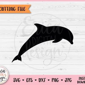 Dauphin SVG coupe fichier Cricut Silhouette mer Animal créature sous-marine Seaworld océan plage été fer sur vinyle Laser gravure Glowforge