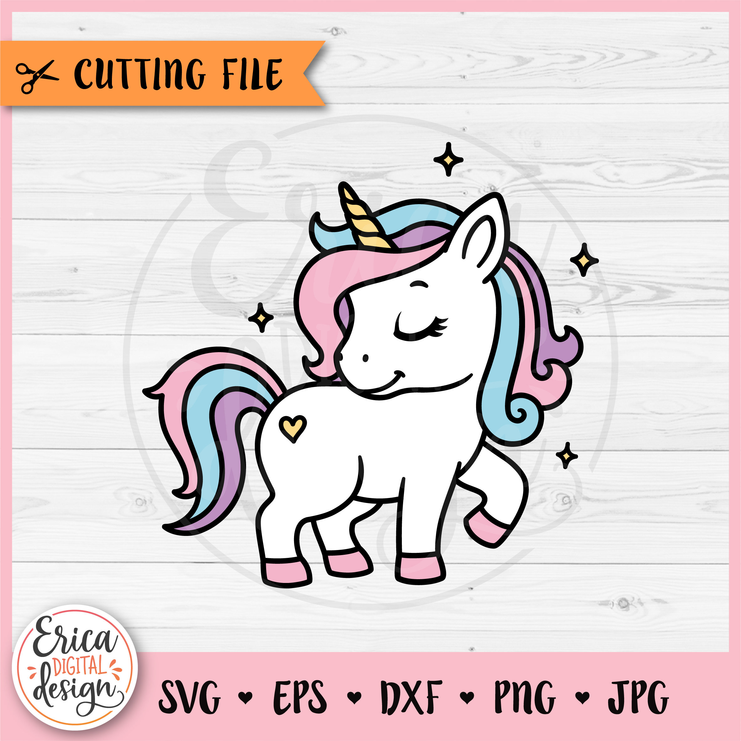 Unicorn Layered SVG Cute Baby Unicorn Cut File Cricut Silhouette Kawaii ...