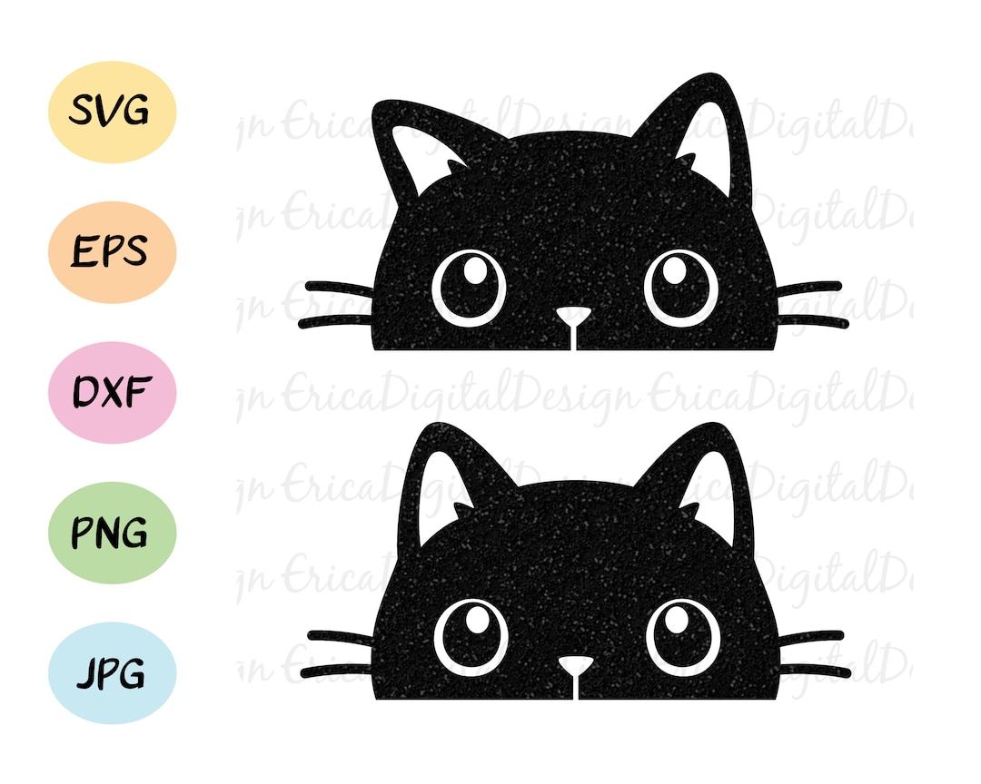 Cartoon Black Cat Icon PNG & SVG Design For T-Shirts