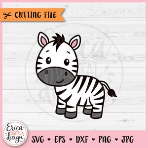 Zebra süße Tiere SVG Schnittdatei für Cricut Silhouette Safari Tiere Kinderzimmer Dschungel Babyparty Zebra Clipart Zoo Kinder T-Shirt Eisen auf Vinyl