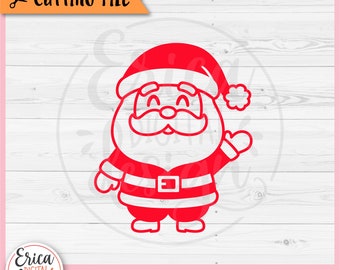 Santa SVG Lindo archivo de corte de Navidad Cricut Silueta Divertido Santa Claus Clipart Felices Fiestas Bebé Primera Camisa de Navidad Niños Hierro en Vinilo