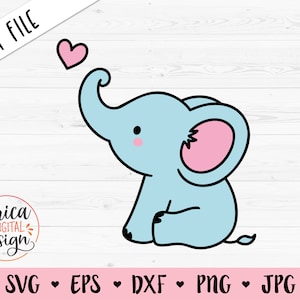 Baby Elephant Layered SVG cut file Cute Elephant clipart Baby Shower Boy Girl Shirt Bodysuit Sweet Animal Kids Silhouette Cricut Vinyl Iron