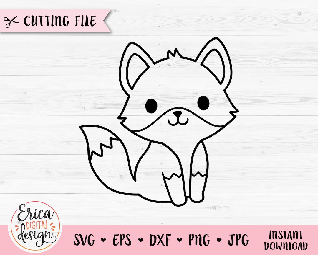 Baby Fox Outline SVG Cut File Cute Fox Baby Shower Boy Girl Etsy Israel