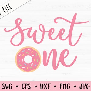 Süße eine SVG ersten Geburtstag schneiden Datei 1. Geburtstag Party ein süßes Mädchen süße Donut Silhouette Cricut Vinyl Baby Body Shirt Eisen auf