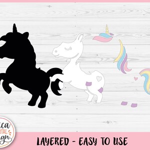 Baby Unicorn Layered SVG Cut File for Cricut Silhouette Cute Magical ...