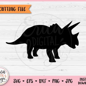 Dinosaur SVG cut file for Cricut Silhouette Triceratops Dino Wild Animal Prehistory Jurassic Iron on Vinyl Laser Engraving Glowforge