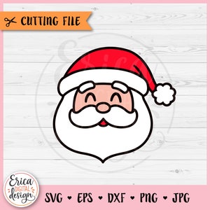 Santa Face SVG Cute Santa Claus layered cut file Cricut Silhouette Cute Christmas Clipart Happy Holidays Kids Christmas Shirt Iron on Vinyl