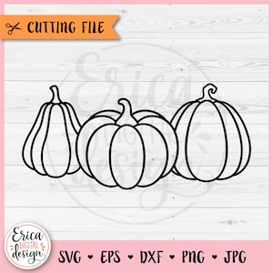 Puede incluir: Un dibujo en blanco y negro de tres calabazas. Las calabazas están dispuestas en una fila, con la calabaza más grande en el medio. Las calabazas tienen una forma simple y redondeada con un tallo en la parte superior.