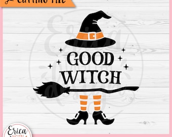 Good Witch layered SVG cut file for Cricut Silhouette Halloween Witch Hat Witch Broom Bat Spooky Halloween Clipart PNG Witch Shirt Halloween