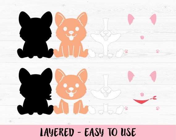 Download Clip Art Art Collectibles Baby Corgi Svg Layered Cut File Funny Cool Corgi Dog Cutting File Pembroke Welsh Corgi Kawaii Animals Silhouette Cricut Kids T Shirt Vinyl