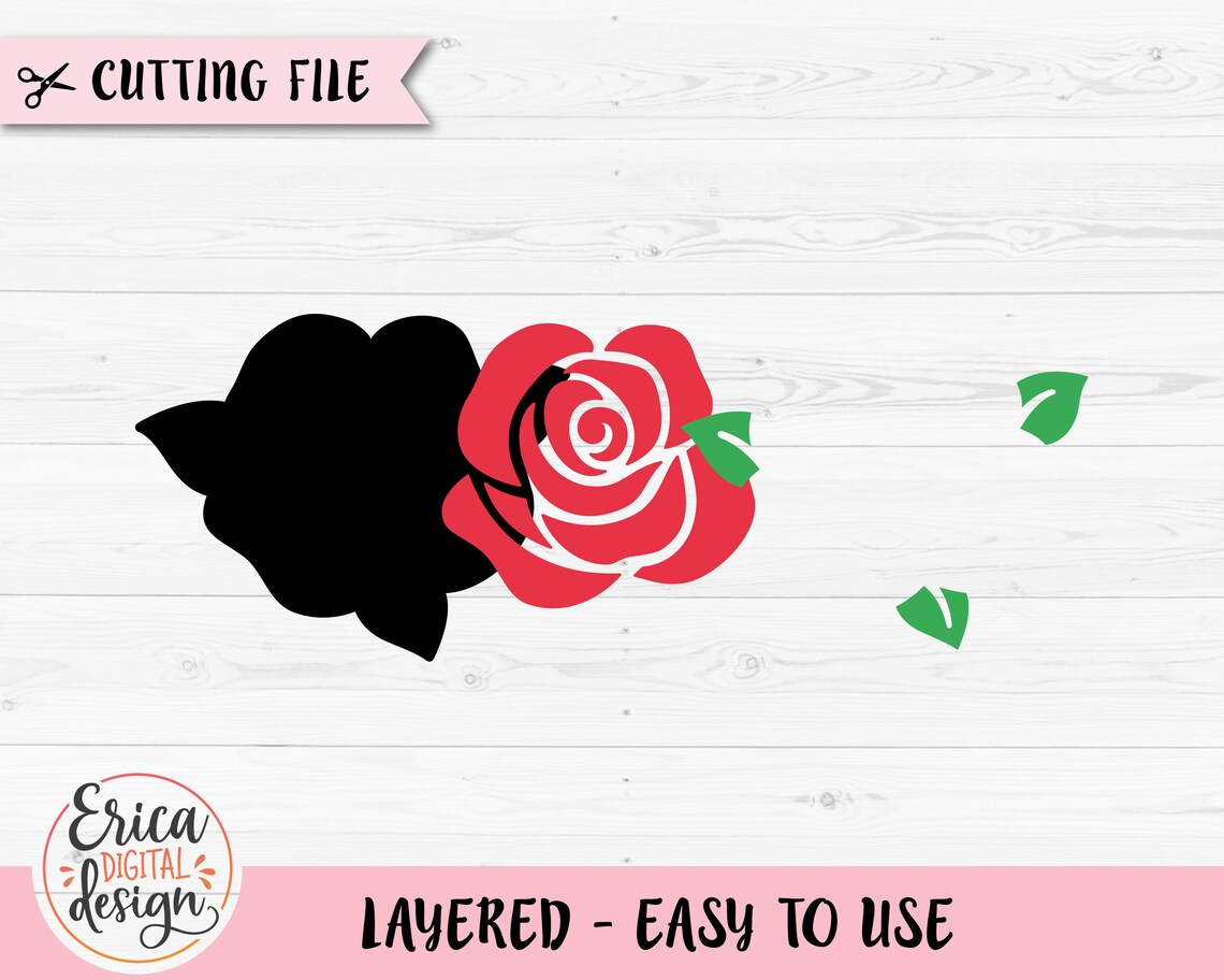 Roses SVG Bundle Basic Rose Cut File Beautiful Flower Floral Outline ...