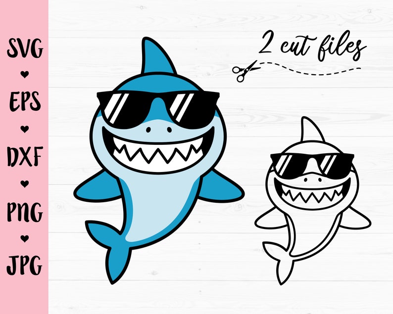 Download Shark SVG Shark with sunglasses layered cut file Funny ...