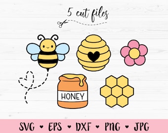 Bee layered SVG Bundle Honeycomb Beehive Honey Flower cutting file Bumble bee cut file Honey bee Tumbler Silhouette Cricut Vinyl Decal Shirt