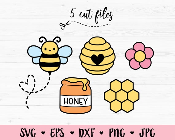 Download Bee Layered Svg Bundle Honeycomb Beehive Honey Flower Cutting Etsy