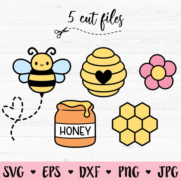 Bee layered SVG Bundle Honeycomb Beehive Honey Flower cutting file Bumble bee cut file Honey bee Tumbler Silhouette Cricut Vinyl Decal Shirt