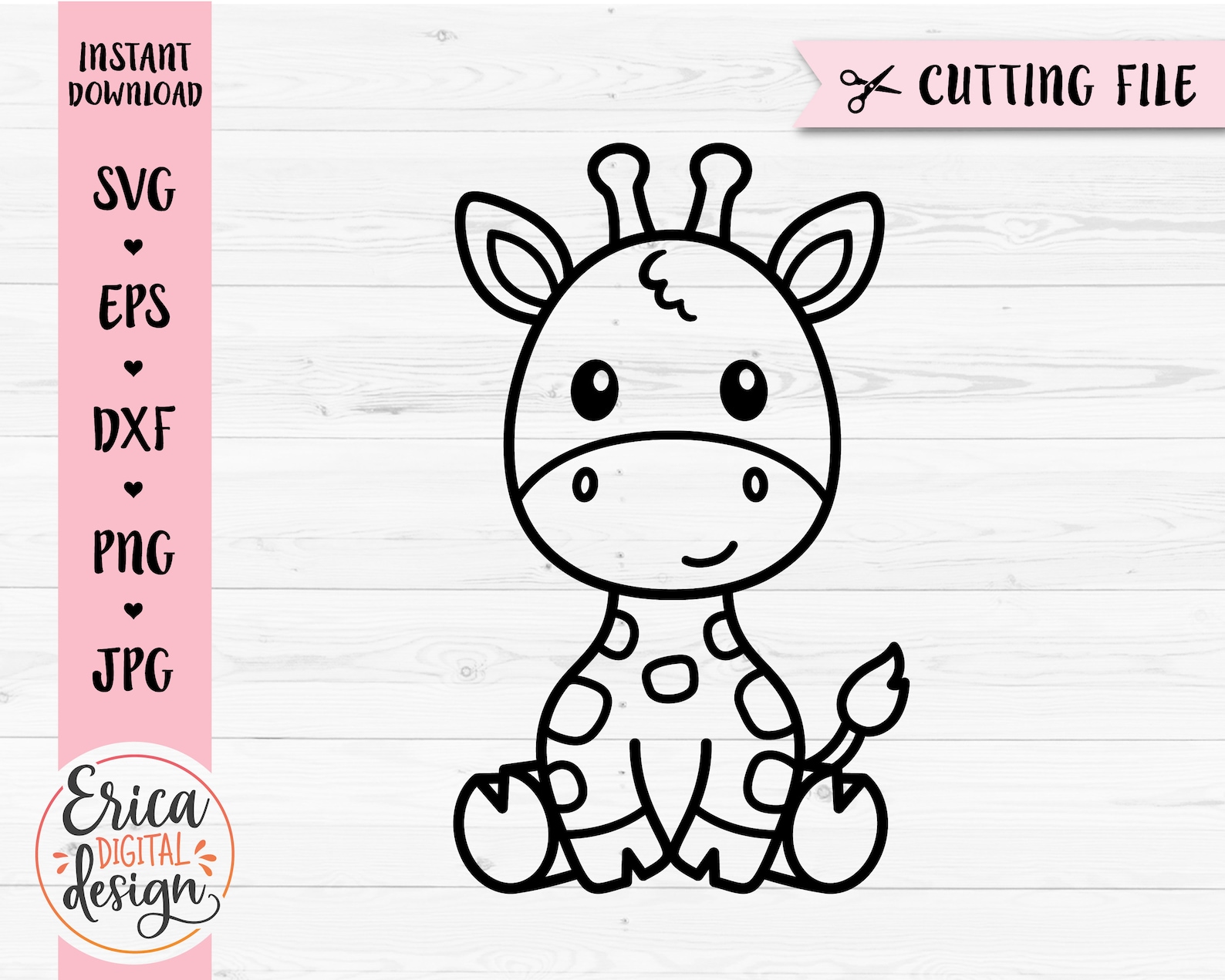 Giraffe SVG Cute Baby Giraffe Outline Cut File Cricut Etsy Australia