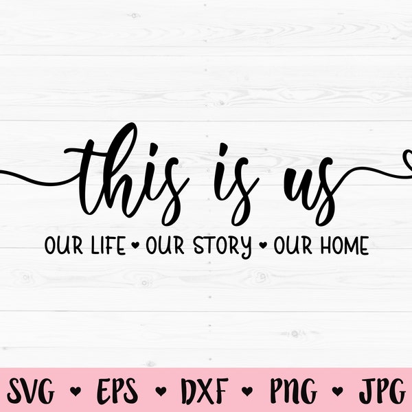 This is us SVG Our Story cut file Family svg Wedding quote Anniversary sign Home decor Love Silhouette Cricut Vinyl Decal Stencil Wood sign