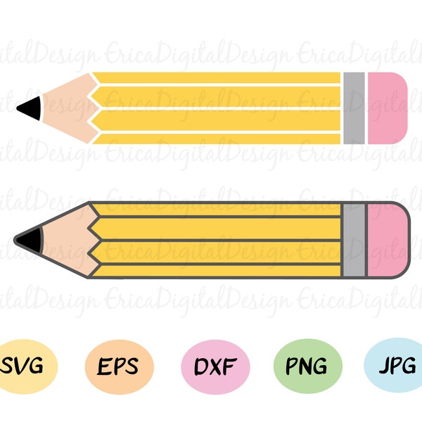 Bleistift Svg geschnitten Datei Bleistift geschichtet schneiden Datei zurück zur Schule Vorschule SVG Lehrer Schüler Bildung Silhouette Cameo Cricut Vinyl