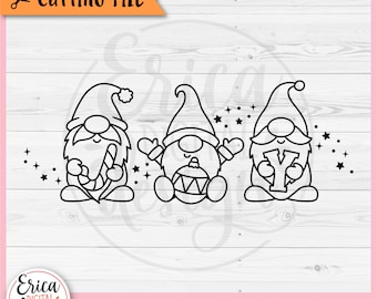 Gnomes SVG Christmas Gnomes outline cut file Cricut Silhouette Christmas Joy Happy Holidays Winter Gnome Funny Christmas Shirt Iron on Vinyl