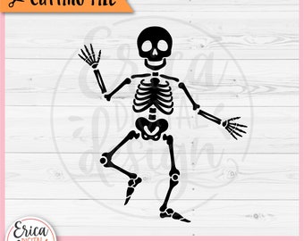 Skeleton Dance SVG cut file Cricut Silhouette Dancing Skeleton Clipart Skull Spooky Season Kids Halloween Shirt Funny Halloween Dance PNG