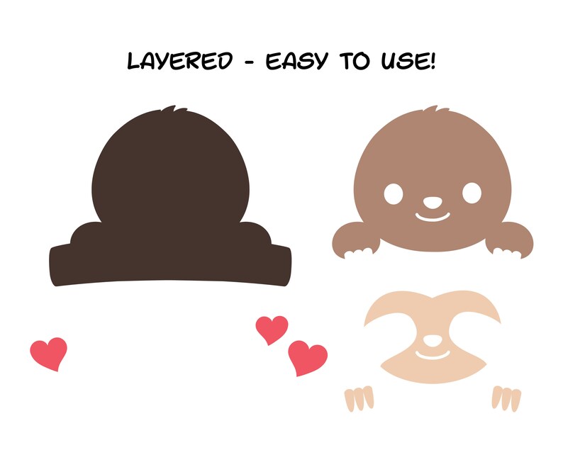 Download Baby sloth SVG Cute sloth face layered cutting file Funny ...