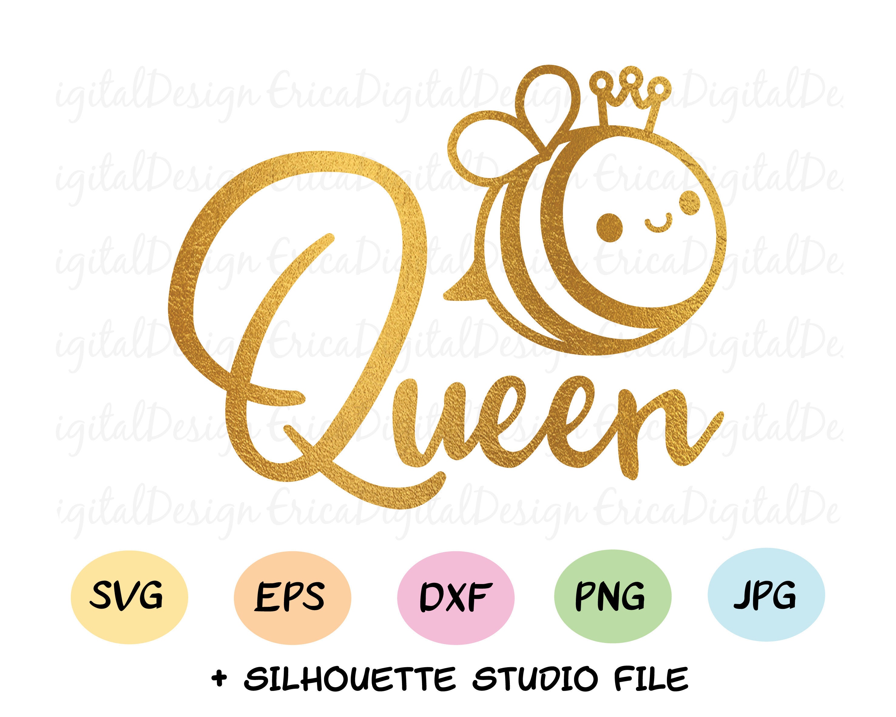 Queen Bee SVG Cut File Cute Queen Bee Cutting File Mom Boss - Etsy