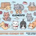 Cats clipart Cute cat clip art Kawaii kittens Kitty icons Pet illustrations Cat printable stickers Planner supplies Vector Commercial use 