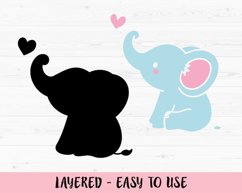 Download Clip Art Baby Elephant Layered Svg Cut File Cute Elephant Clipart Baby Shower Boy Girl Shirt Onesie Bodysuit Sweet Animal Kid Silhouette Cricut Vinyl Art Collectibles