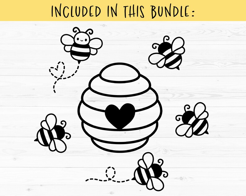 Download Bee SVG Mega Bundle Honeycomb cut file Cute bumble bee Honey | Etsy