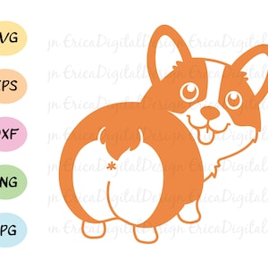 Corgi Butt SVG Corgi cut file Funny corgi dog cutting file Pembroke Welsh corgi cuttable Silhouette Cricut T-shirt Vinyl 1 color Decal