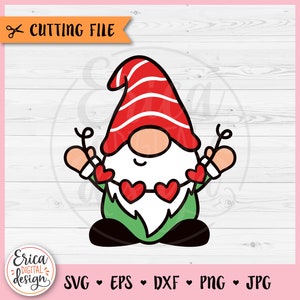 San Valentino Gnome SVG Be Mine San Valentino file di taglio a strati Cricut Silhouette Love You San Valentino Cuore Anniversario Fidanzamento Ferro su vinile