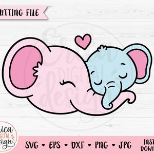 Moeder Baby Olifant SVG Sweet Mama Olifant Gelaagd gesneden vijl Moederdag Familie clipart Baby Shower Schattig Dierensilhouet Cricut Vinyl Strijken op