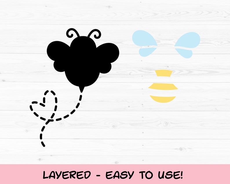 Download Bee SVG layered cut file Bumble bee cutting file Cute ...