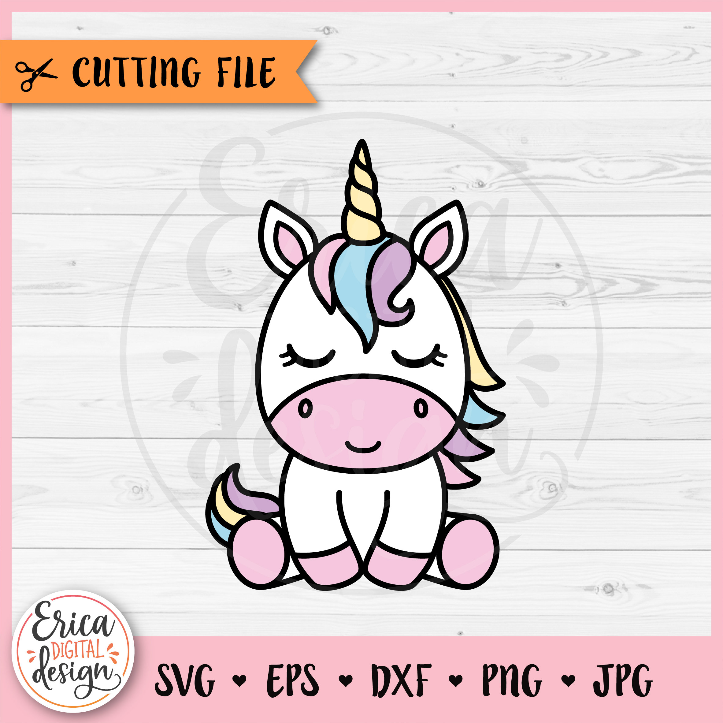 Unicorn Layered SVG Cute Baby Unicorn Cut File Cricut Silhouette Kawaii ...