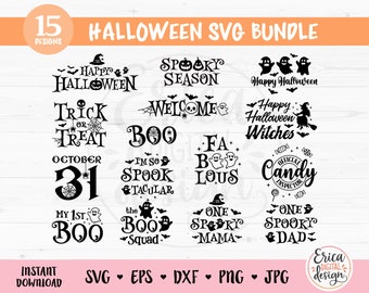 Halloween Sign SVG Bundle cut file Cricut Silhouette Happy Halloween Trick Or Treat Spooky Season Boo Welcome Halloween Decor Iron on Vinyl