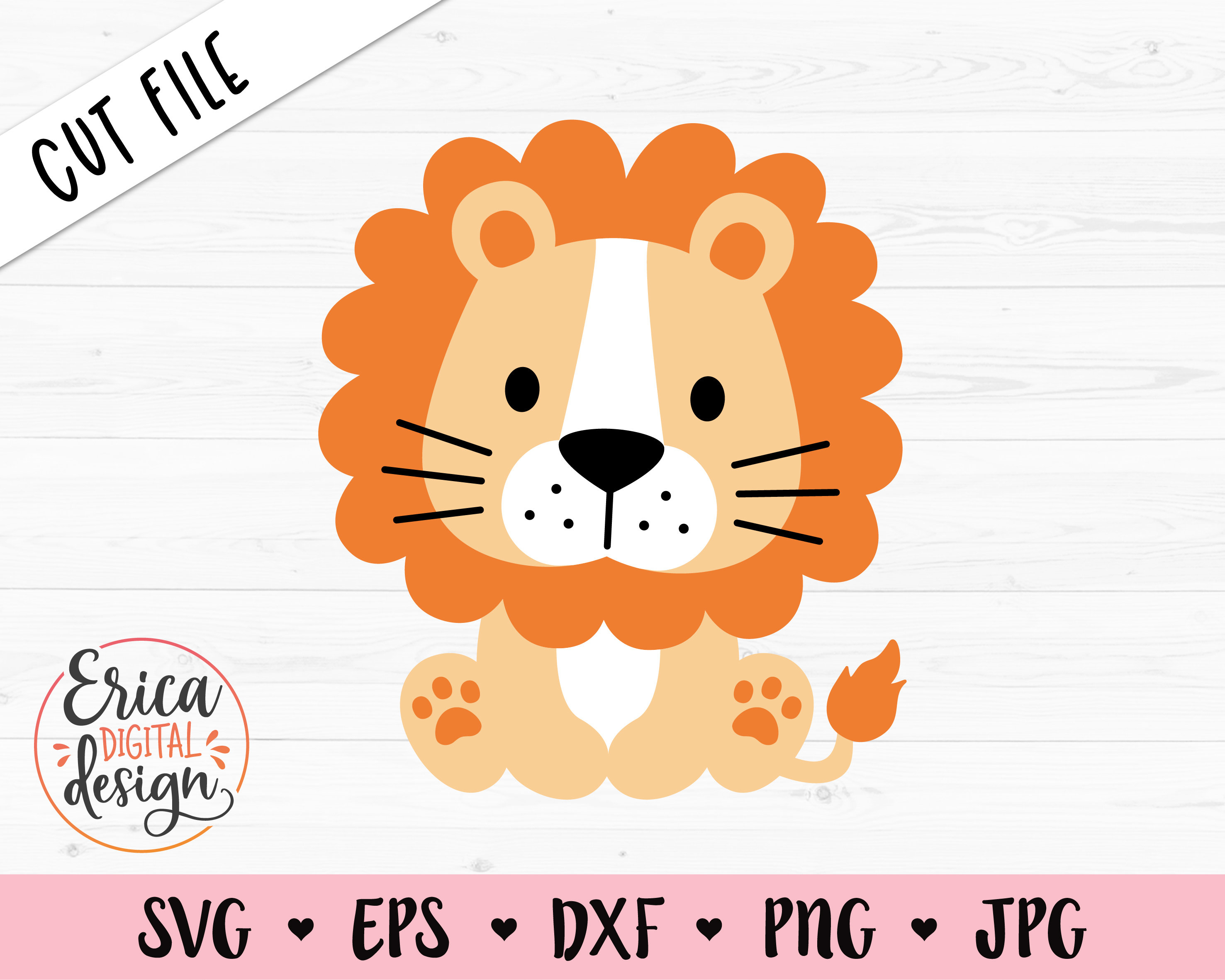 Download Baby Lion SVG Cute Lion cut file Sweet Lion cub Baby ...