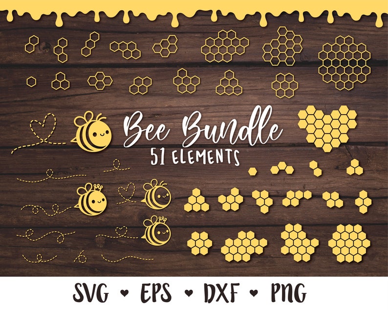 Download Bee SVG Bundle Honeycomb svg Cute bumble bee Honeycomb pattern | Etsy