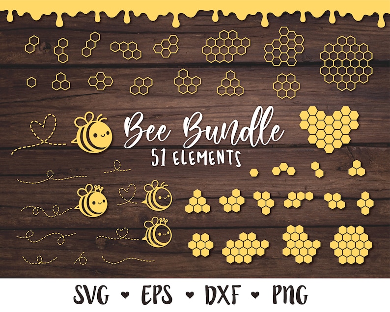 Download Bee SVG Bundle Honeycomb svg Cute bumble bee Honeycomb ...