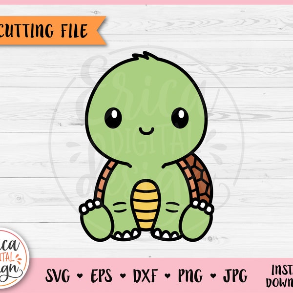 Cute Turtle Layered SVG cut file for Cricut Silhouette Baby Forest Woodland Animal Clipart PNG Toddler Shirt Baby Shower Bodysuit Vinyl