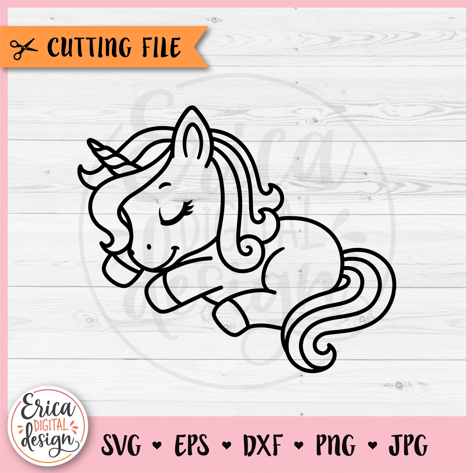 Unicorn SVG Cute Baby Unicorn Cut File Cricut Silhouette Unicorn Girl ...