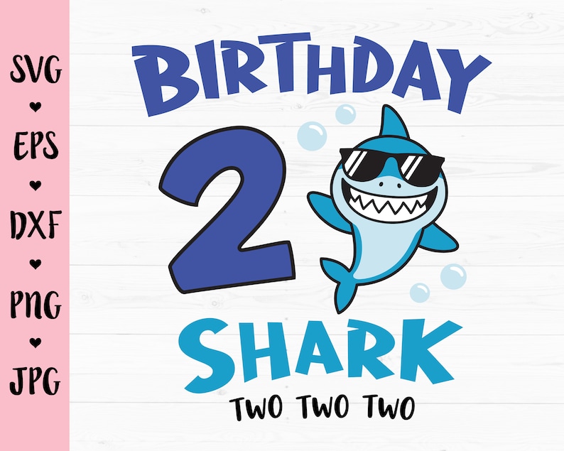 Download 2nd Birthday SVG Birthday Shark cut file Second birthday ...