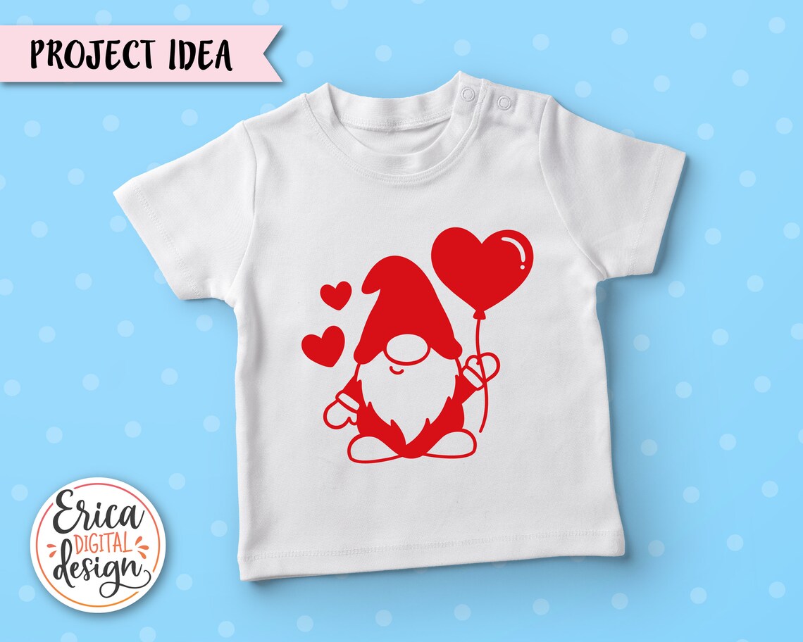 Valentine Gnome SVG Valentines Day Cut File for Cricut Silhouette Cute ...