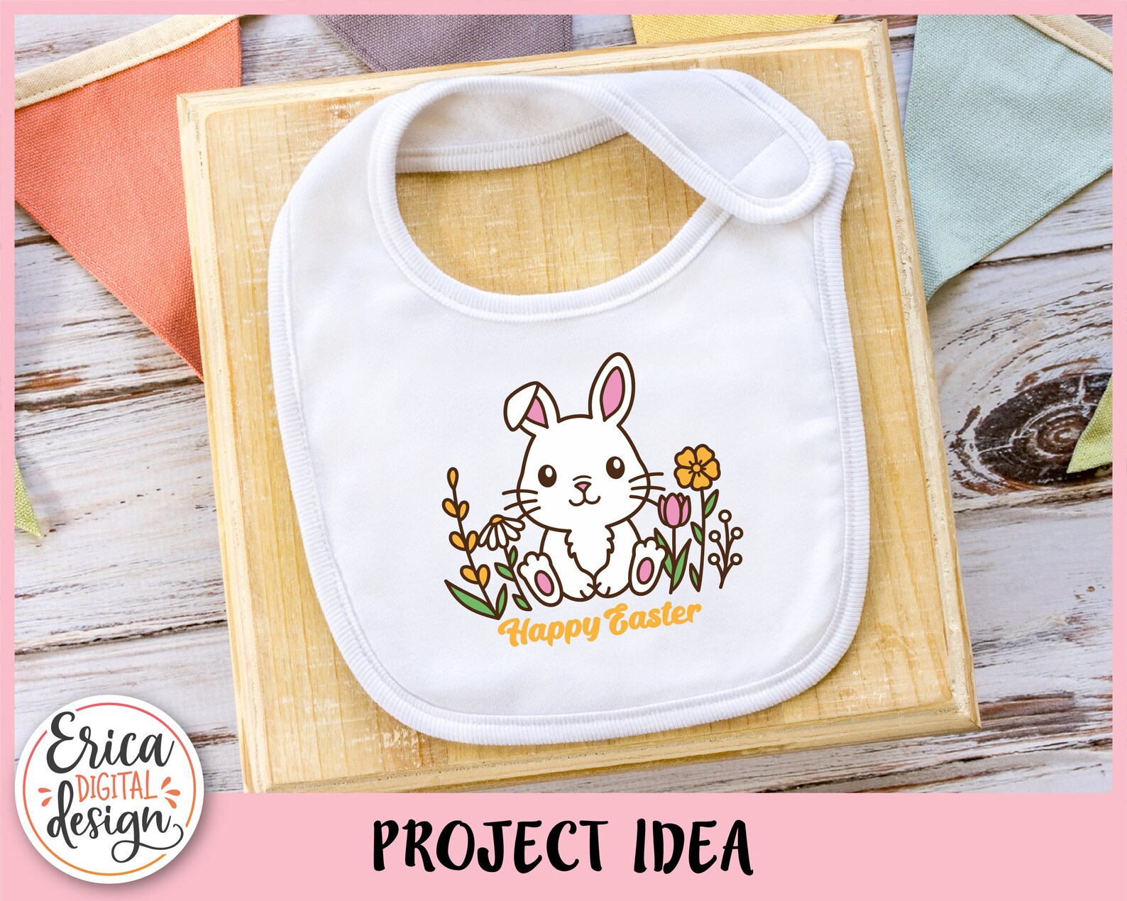 Bunny Among Flowers SVG Layered Cut File for Cricut Silhouette Cute ...