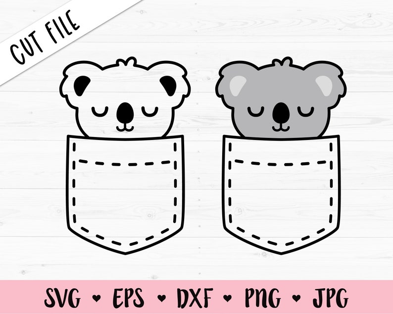 Download Art Collectibles Clip Art Cute Koala Svg Baby Koala In A Pocket Cut File Kawaii Sleeping Koala Funny Lazy Animal Koala Face Kids Adult Shirt Silhouette Cricut Vinyl