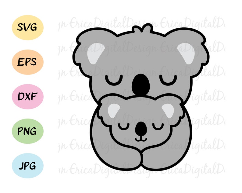 Download Art Collectibles Clip Art Mama And Baby Koala Layered Svg Koalas Cutting File Love Mum Daughter Son Hug Mother S Day Nursery Babyshower Cuttables Silhouette Cricut