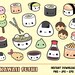 Sushi kawaii Clipart Bundle Cute sushi clip art Onigiri Nigiri Maki Ramen Noodles Soy sauce Japanese food Rolls Printable Planner Stickers 