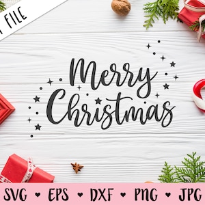 Feliz Navidad SVG Navidad corte archivo Christmas cita clipart Invierno Camisa de vacaciones diciendo signo decoración alegre & brillante silueta Cricut vinilo