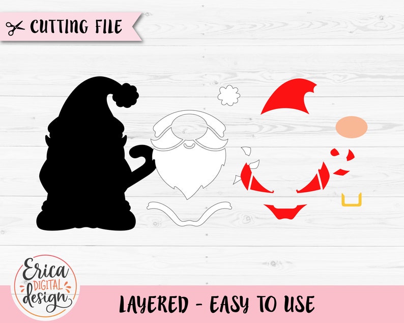 Santa SVG Santa Gnome Cut File Cricut Silhouette Layered Christmas ...